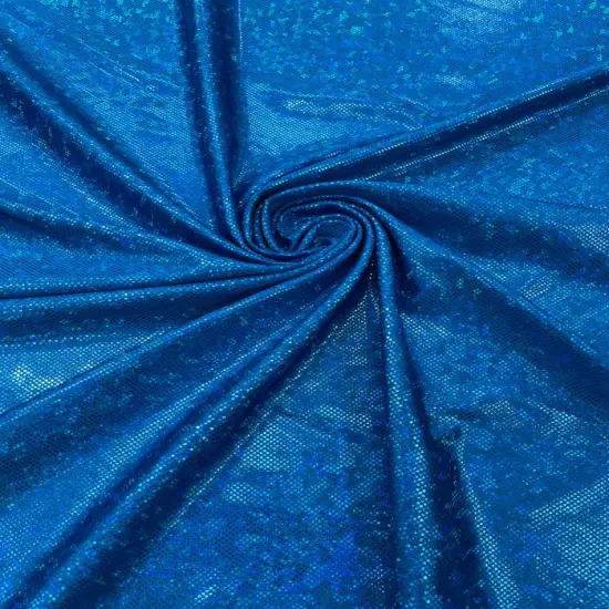 1 Yard Metallic Foggy Shattered Glass Stretch Fabric Nylon Spandex Foil Print 58-60 inches width Turquoise {1}