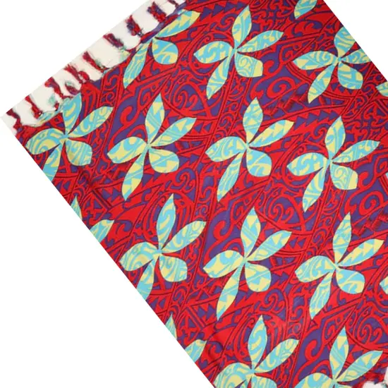 72" L x 45" W Colorful Tiare Sarong with Fringes Rayon Fabric Gray {7}