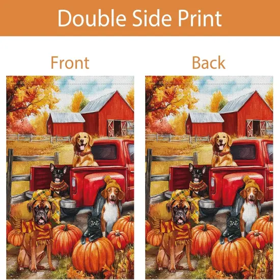 Dog Fall Garden Yard Flag 12x18 Inch(Multicolor) {4}