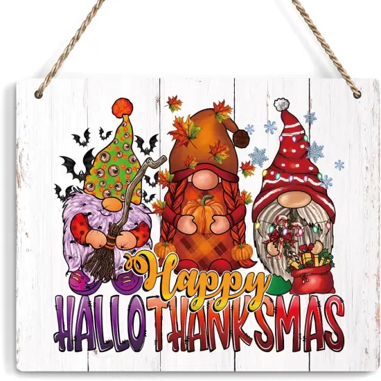 Fall Gnomes Pumpkin Wall Art Decor (Happy Hallothanksmas) {5}