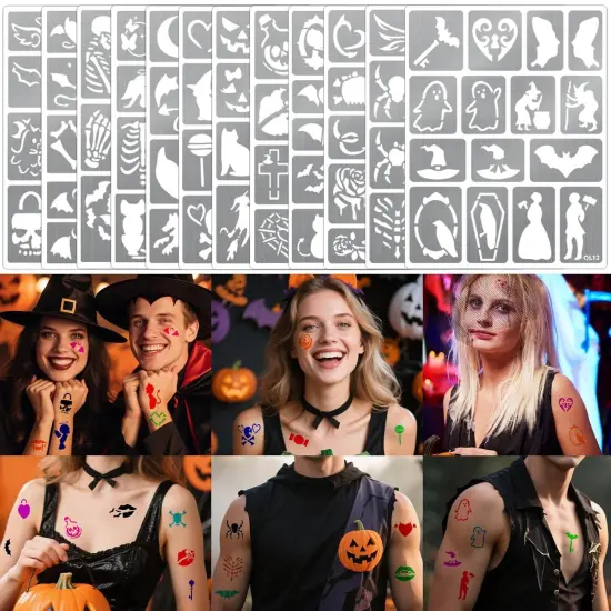 Face and Body Paint Stencils Kit(sliver) {4}