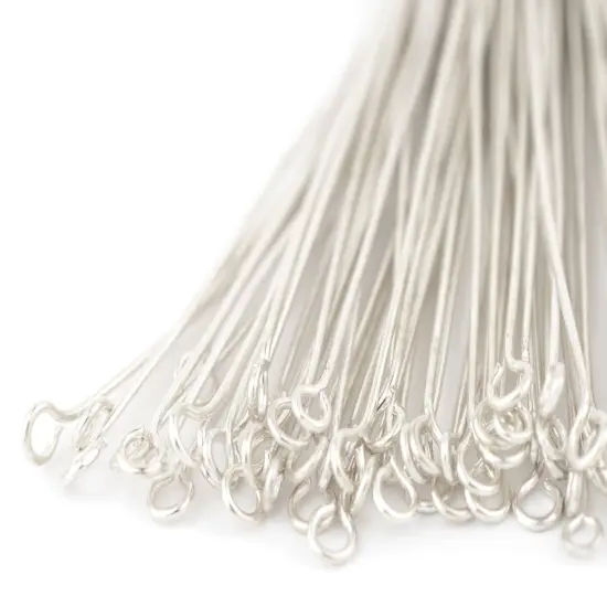 The Bead Chest Silver 21 Gauge 3 Inch Eye Pins (Approx 100 pieces) {1}