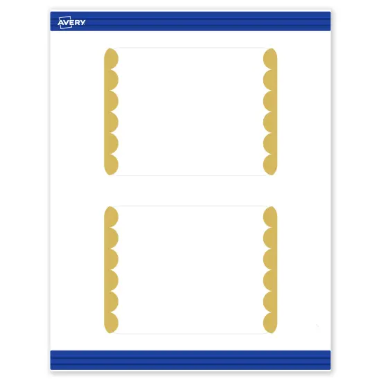 Avery Printable Rectangle Postcards with Rounded Corners, Gold Edge Dots, 4.25" x 5.5", Matte White Rectangle Postcards with Rounded Corners, Laser/Inkjet, 20ct, Great for Postcards {1}
