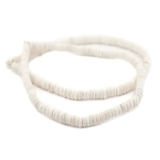The Bead Chest White Disk Coconut Shell Beads (8mm) {3}