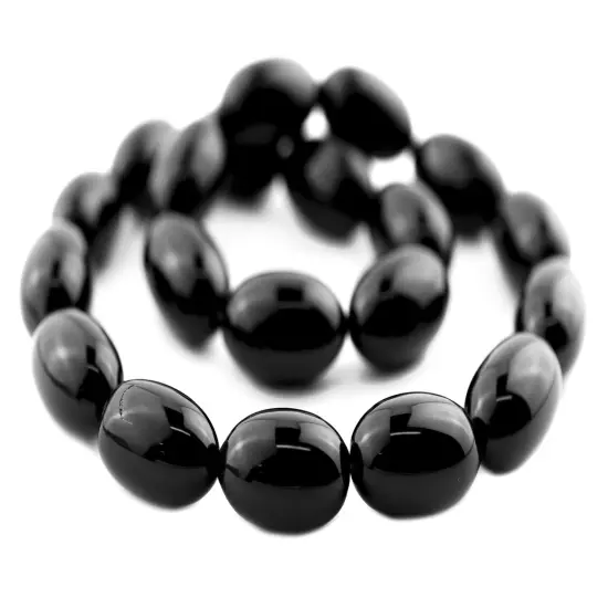 The Bead Chest Oval Onyx Beads (20x13mm) {3}