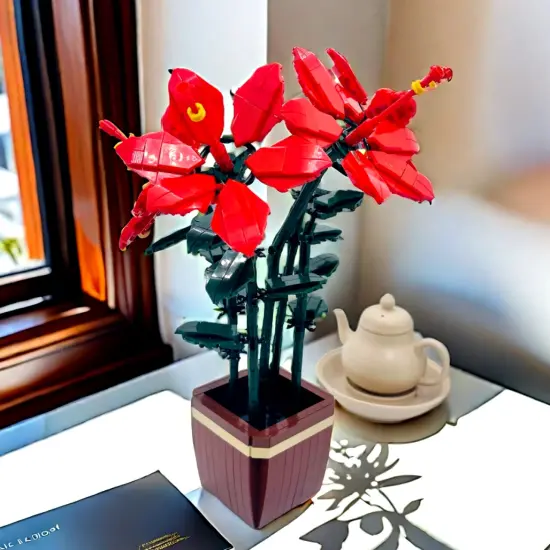 Rhododendron Simsii Planch Building Brick Potted Flower F07M9-13(101) {3}