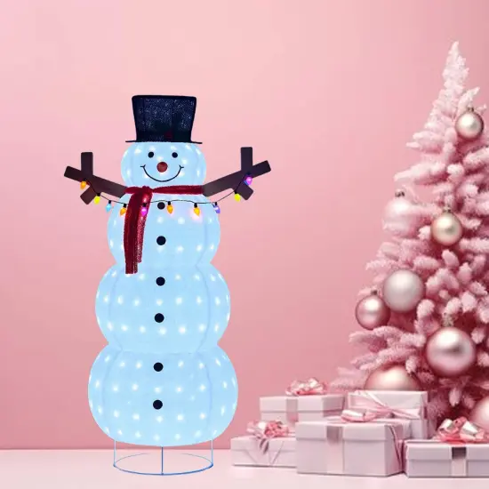 60 Inch Plush Lantern Snowman, Holiday Decoration for Christmas, Indoor Outdoor Display {1}