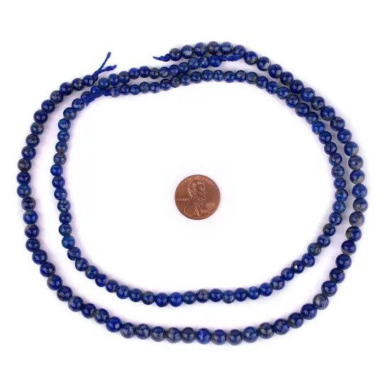 The Bead Chest Natural Round Lapis Lazuli Beads (6mm) from Afghanistan {2}