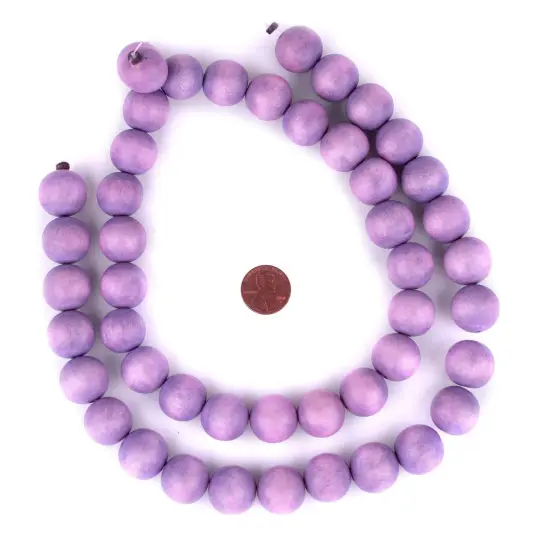 The Bead Chest Natural 18mm Wooden Beads in Purple for Jewelry Making &ndash; Round Loose Wood Spacer Beads I Approximately 24 Beads {2}