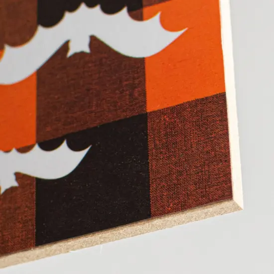 12" Wooden Sign: Happy Halloween Check {2}