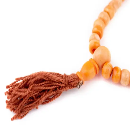 The Bead Chest Orange Rustic Bone Mala Beads (6mm) {4}