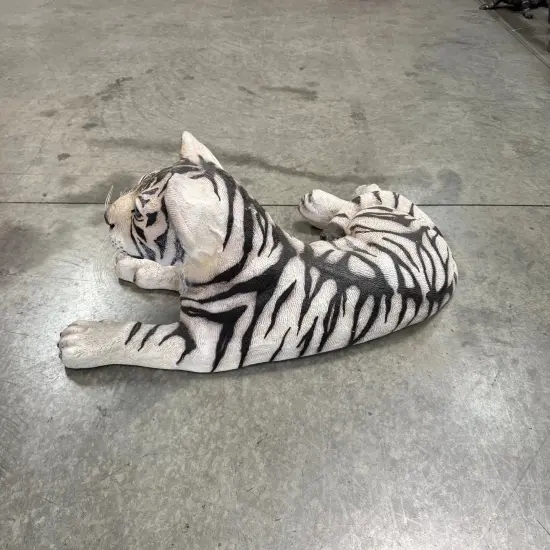 Laying Siberian Tiger Cub Life Size Statue {5}