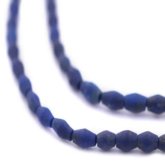 The Bead Chest Lapis Lazuli Bicone Beads 4x3mm Afghanistan Blue Gemstone 14 Inch Strand {3}