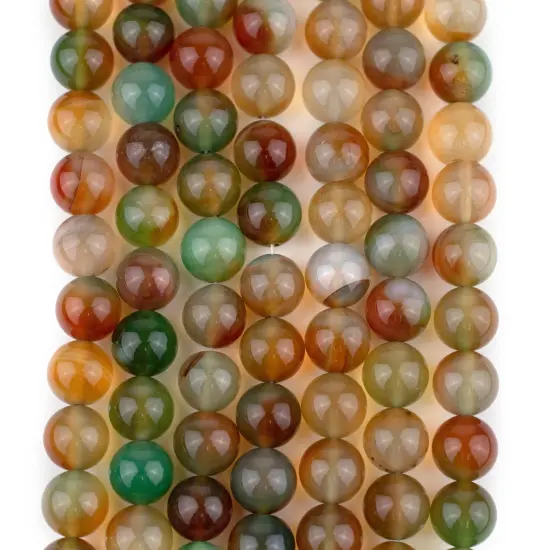 The Bead Chest Round Rainbow Agate Beads (10mm): Organic Gemstone Round Spherical Energy Stone Healing Power Crystal for Jewelry Bracelet Mala Necklace Making {4}