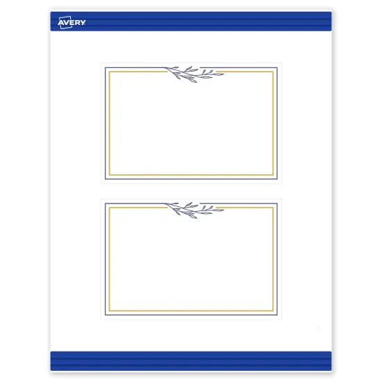 Avery Printable Rectangle Postcards, Gold & Navy Border with Florals, 4" x 6", Matte White Rectangle Postcards, Laser/Inkjet, 20ct, Great for Postcards {1}