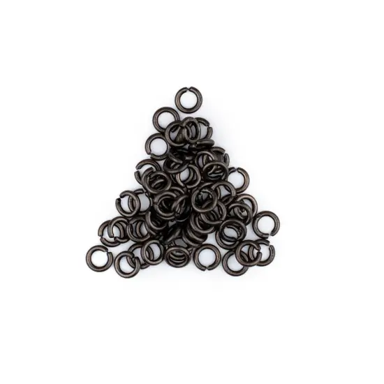 The Bead Chest Black 4mm Round Open Jump Rings, Pack of 100 {1}
