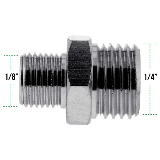 1/8" BSP Male to 1/4" BSP Male Fitting Conversion Adapter Nipple {2}