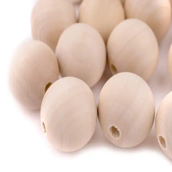 The Bead Chest Unfinished Natural Wood Beads (30mm, Set of 10) {3}