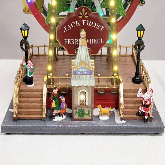 Santa's Carousel Christmas Miniature. Ferry Wheel Christmas Village. Jack Frost Christmas Carousel {6}