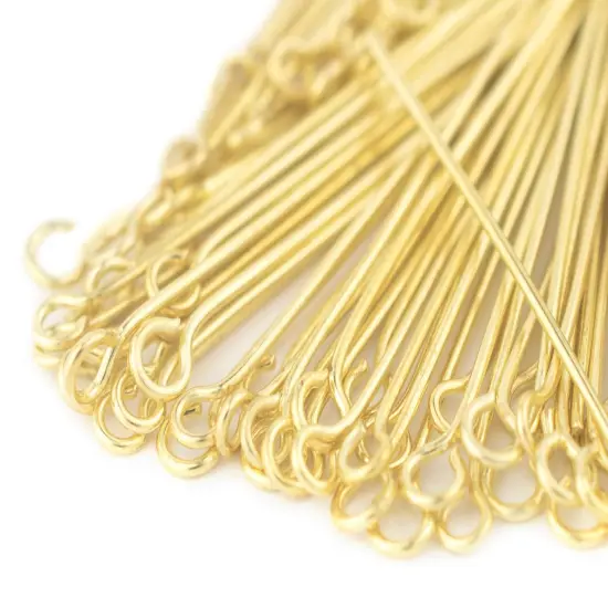 The Bead Chest Gold 21 Gauge 1.5 Inch Eye Pins (Approx 100 pieces) {1}