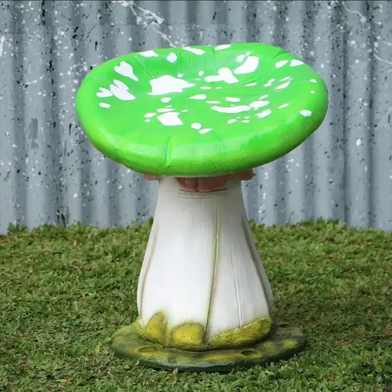 Green Single Mushroom Stool Over Sized Statue {3}