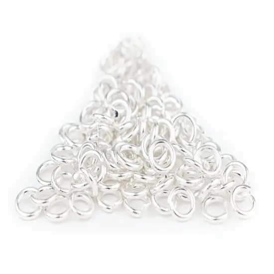 The Bead Chest Silver 4mm Round Open Jump Rings, Pack of 100 {4}