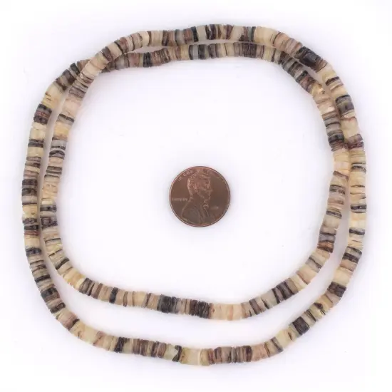 The Bead Chest Mustard Yellow Natural Shell Heishi Beads (5mm) {2}