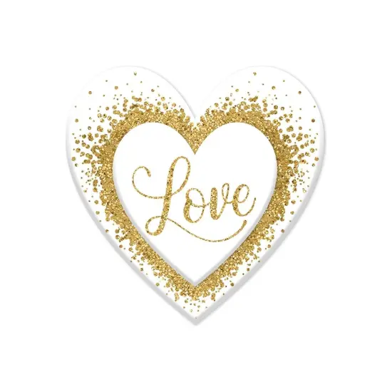 12" Metal Embossed Heart Hanger: Love {1}