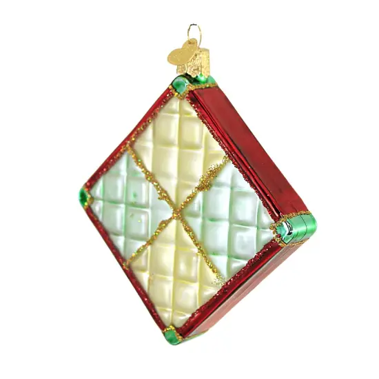 Old World Christmas 4.5 Inch Christmas Quilt Christmas Tree Ornament , Creative Art Form Red {2}