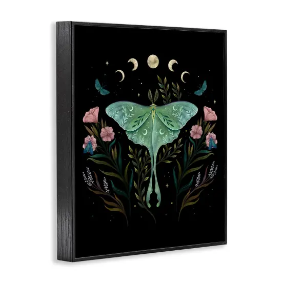 Stupell Industries Luna Moth with Florals Framed Giclee Design By Episodic Drawings {9}