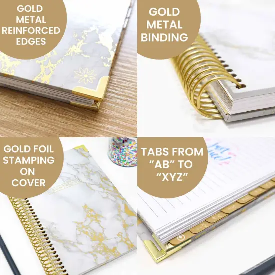 bloom daily planners Contact Book, Marble Gold Stamp {5}