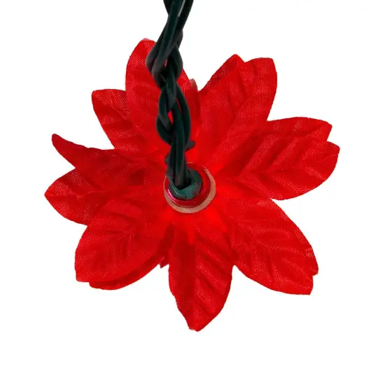 Kurt Adler 20-Light Red Poinsettia Light Set {5}