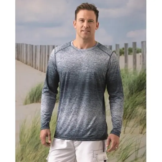 Paragon&reg; Mirage Performance Long Sleeve T Shirt Navy {3}