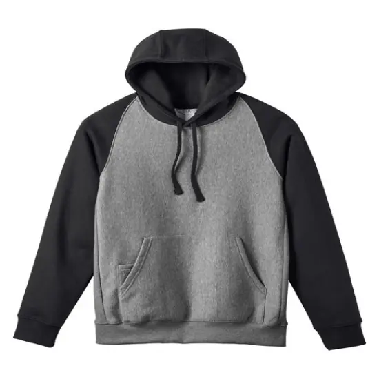 Team 365&reg; Heavyweight Hooded Sweatshirt DK GRY HTHR/ BLK {1}