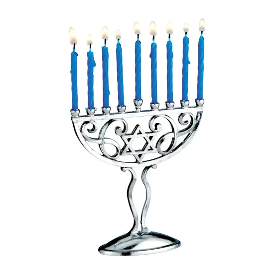 Rite Lite Silver Miniature Menorah Set with Candles 5.5 Inches {5}