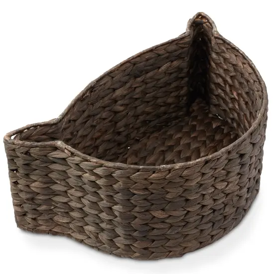 Casafield Cat Shaped Storage Basket, Woven Water Hyacinth Pet Toy Organizer Bin {4}