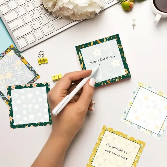 9 Pieces Flower Sticky Notes Adhesive Flower Memo Notes Self-Stick Note Pads for School Office Home Supplies Students Teachers Present, 9 Styles {2}