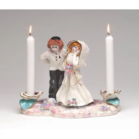 Ceramic Jewish Bride and Groom Wedding Candle Holder, Wedding Decor, Wedding Gift {3}
