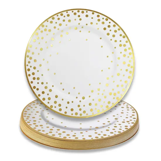Kate Aspen 13&rdquo; Classic Gold Foil Dot Placemat (set of 24) {1}