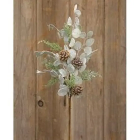 27"H Silver Dollar Shine Spray with Brown Paper-Wrapped Stem and Plastic Leaves {2}