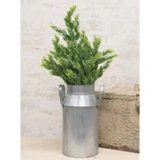 21" Green Rain-Washed Leaves Bush with Plastic Stem and Dusty Finish {2}
