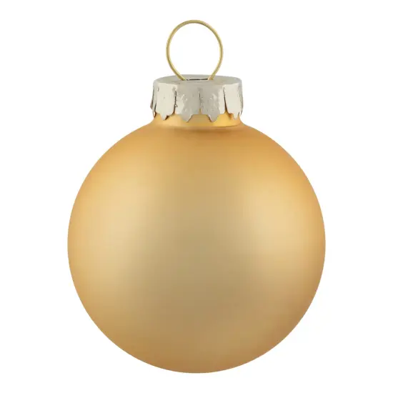 Northlight 10ct Shiny and Matte Champagne Gold Glass Ball Christmas Ornaments 1.75" (45mm) {5}