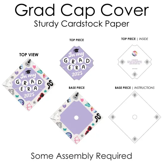 Big Dot of Happiness In My Grad Era - Graduation Cap Decorations Kit - Grad Cap Cover {6}