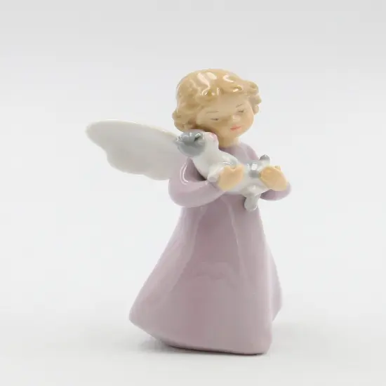Ceramic Angel Holding Cat Figurine, Home D&eacute;cor, Gift for Her, Gift for Mom, Kitchen D&eacute;cor, Cat Lovers Gift, Pet Loss Gift {5}