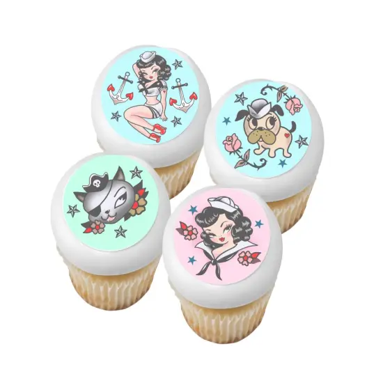 Suzy the Sailor Happy Birthdad Edible Icing Sheets- Assorted Image Cake Toppers-Frosting Sheets- Cookies- Cupcake Toppers {4}