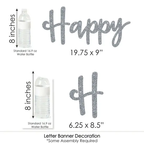 Big Dot of Happiness We Still Do - 25th Wedding Anniversary - Party Letter Banner Decoration - 36 Banner Cutouts and Happy Anniversary Banner Letters {7}