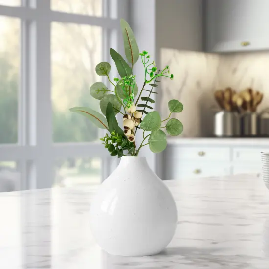 Northlight 19" Eucalyptus Leaf and White Berry Floral Spring Pick Green {1}