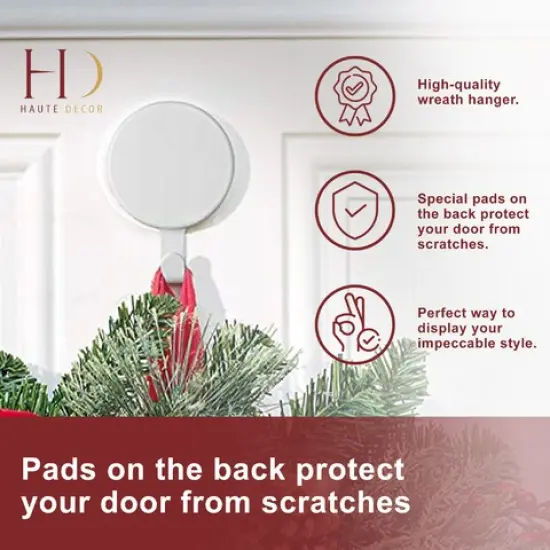 Haute Decor Attract&reg; Magnetic Hanger, 1 Pack - Strong Magnet Hook for Metal Doors and Surfaces White {4}