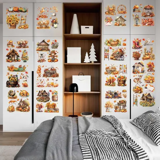 16 Pcs Fall Farmhouse Rub on Transfers for Crafts {2}