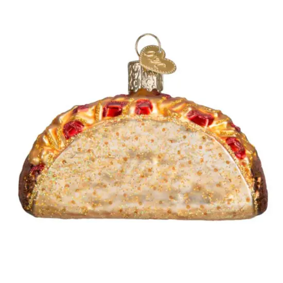 Old World Christmas 2.0 Inch Taco Christmas Tree Ornament , Ornament Mexican Fast Food Multicolored {2}